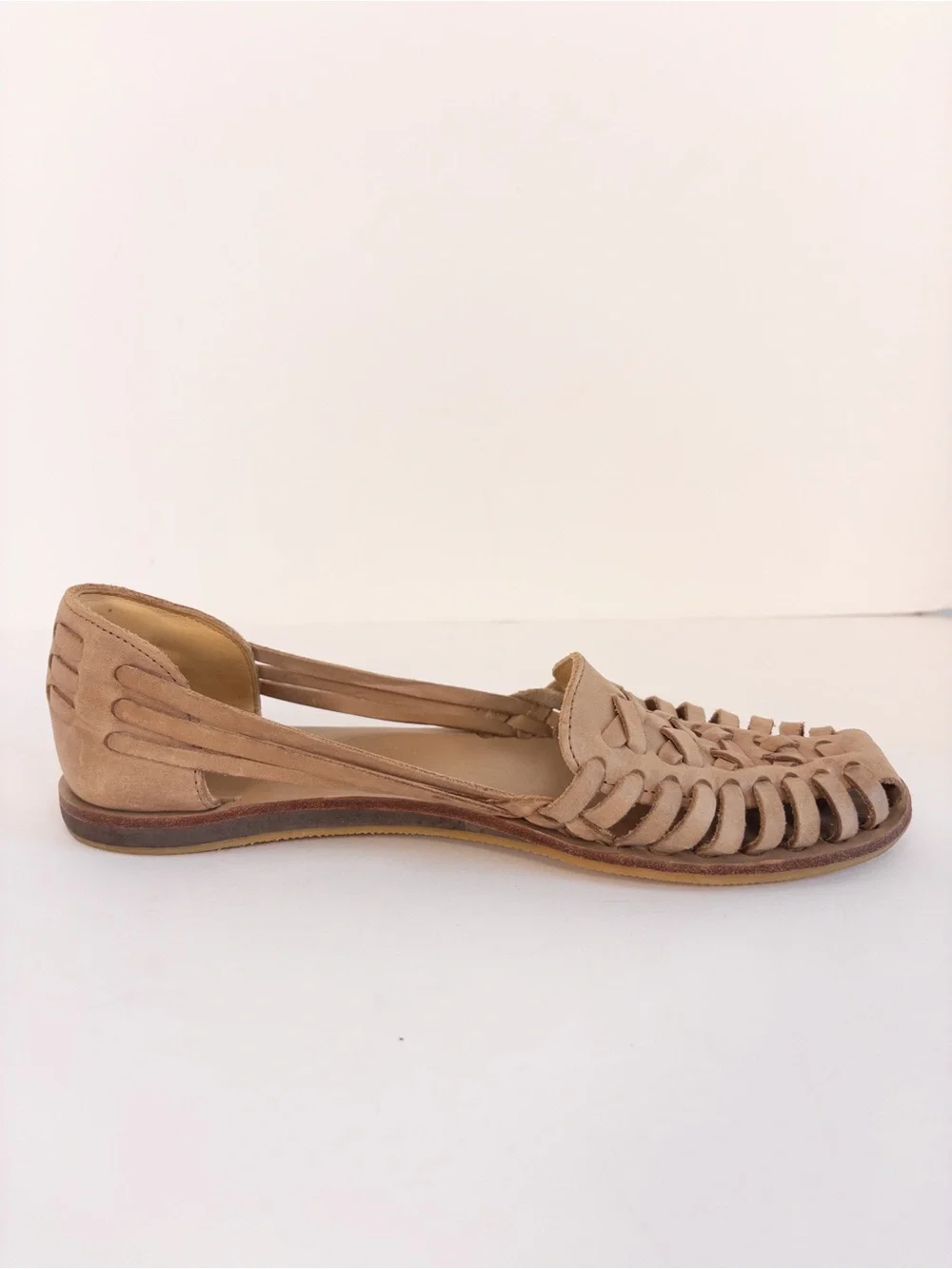Nisolo Huarache Tan Woven Leather Leather Flats